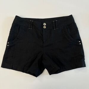 INC International Concepts Womens Size 4 Black 100% Linen‎ Shorts, INC Rhine 311